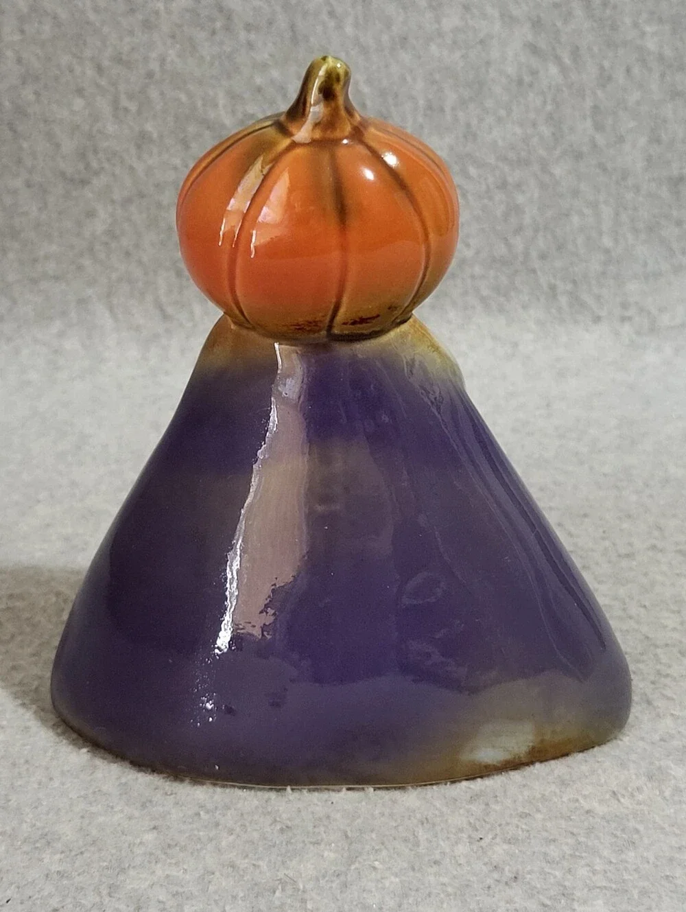 Vtg Tii Collections Halloween Pumpkin Bat Purse Ceramic Figurine Decor Retro MCM